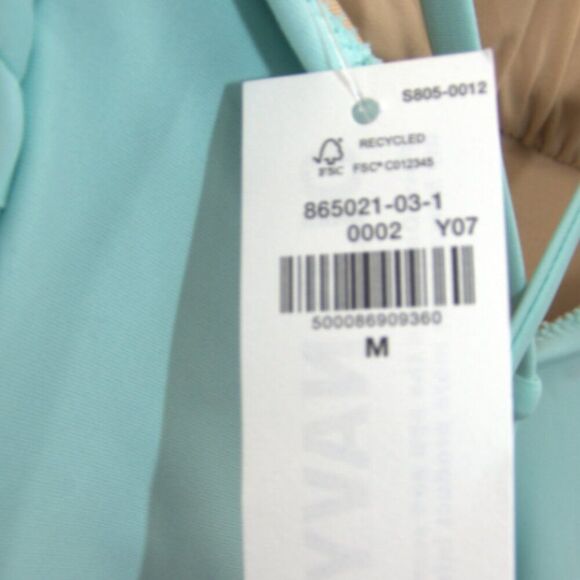 NWT Old Navy V-Neck Ruffle-Trim Cutout One-Piece Swimsuit Icelandic Fjord Size M - Picture 6 of 8